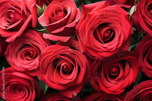 A Bunch of Red Roses in Close Proximity