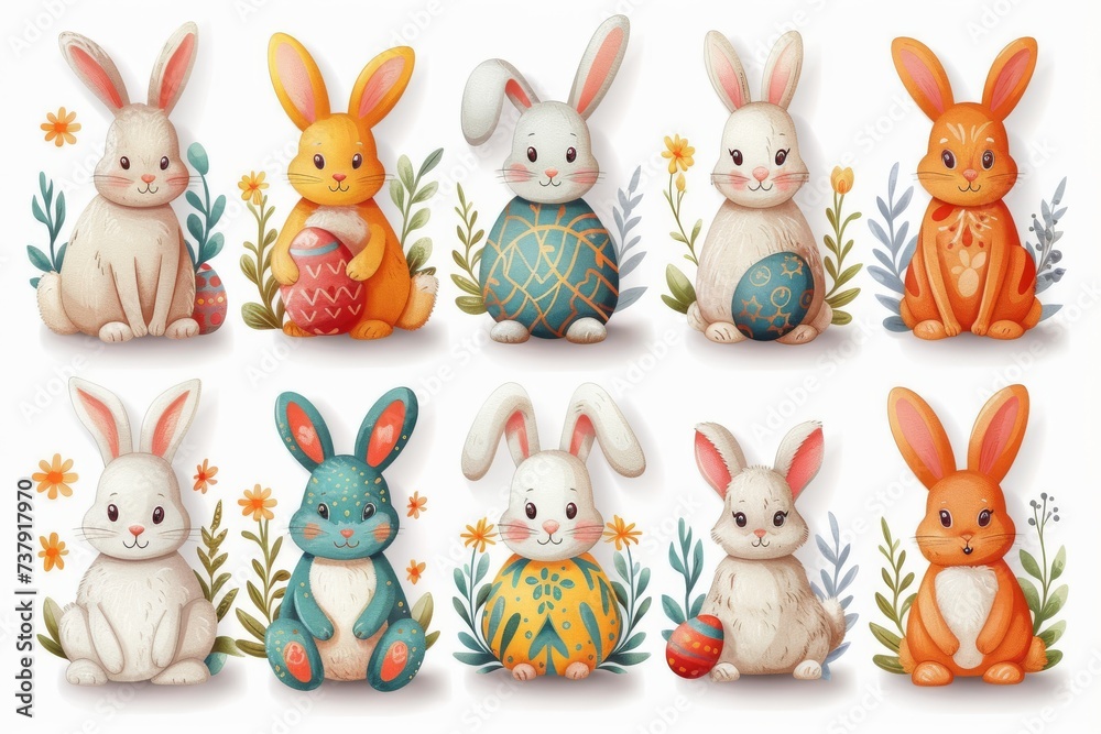 Happy Easter Eggs Basket Botanical. Bunny in apricot flower Garden. Cute 3d cherry blossom easter rabbit illustration. Easter easter bunny card card wallpaper calla lilie Happy Easter Eggs Basket Botanical. Bunny in apricot flower Garden. Cute 3d cherry blossom easter rabbit illustration. Easter easter bunny card card wallpaper calla lilie