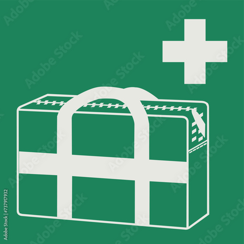 SAFETY CONDITION SIGN PICTOGRAM, MEDICAL GRAB BAG ISO 7010 – E027, VECTOR