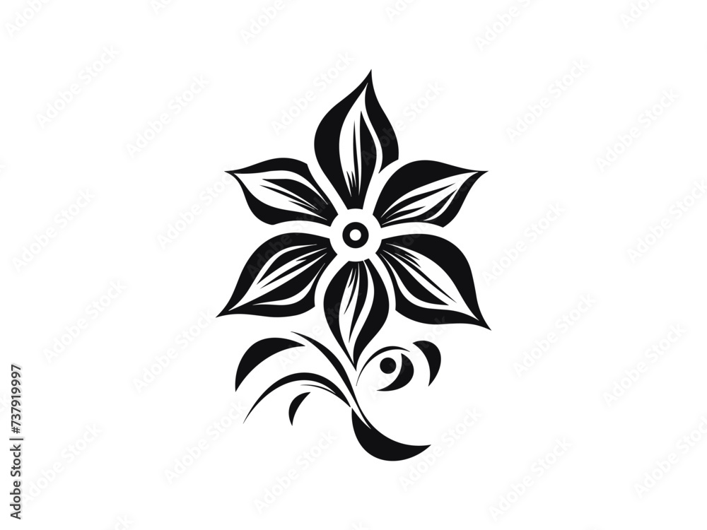 Beautiful minimalist flower illustration art.