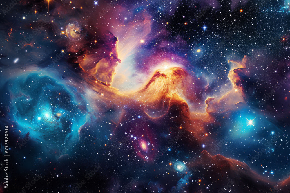 A tapestry of swirling galaxies and nebulae, evoking a sense of infinite celestial majesty A tapestry of swirling galaxies and nebulae, evoking a sense of infinite celestial majesty
