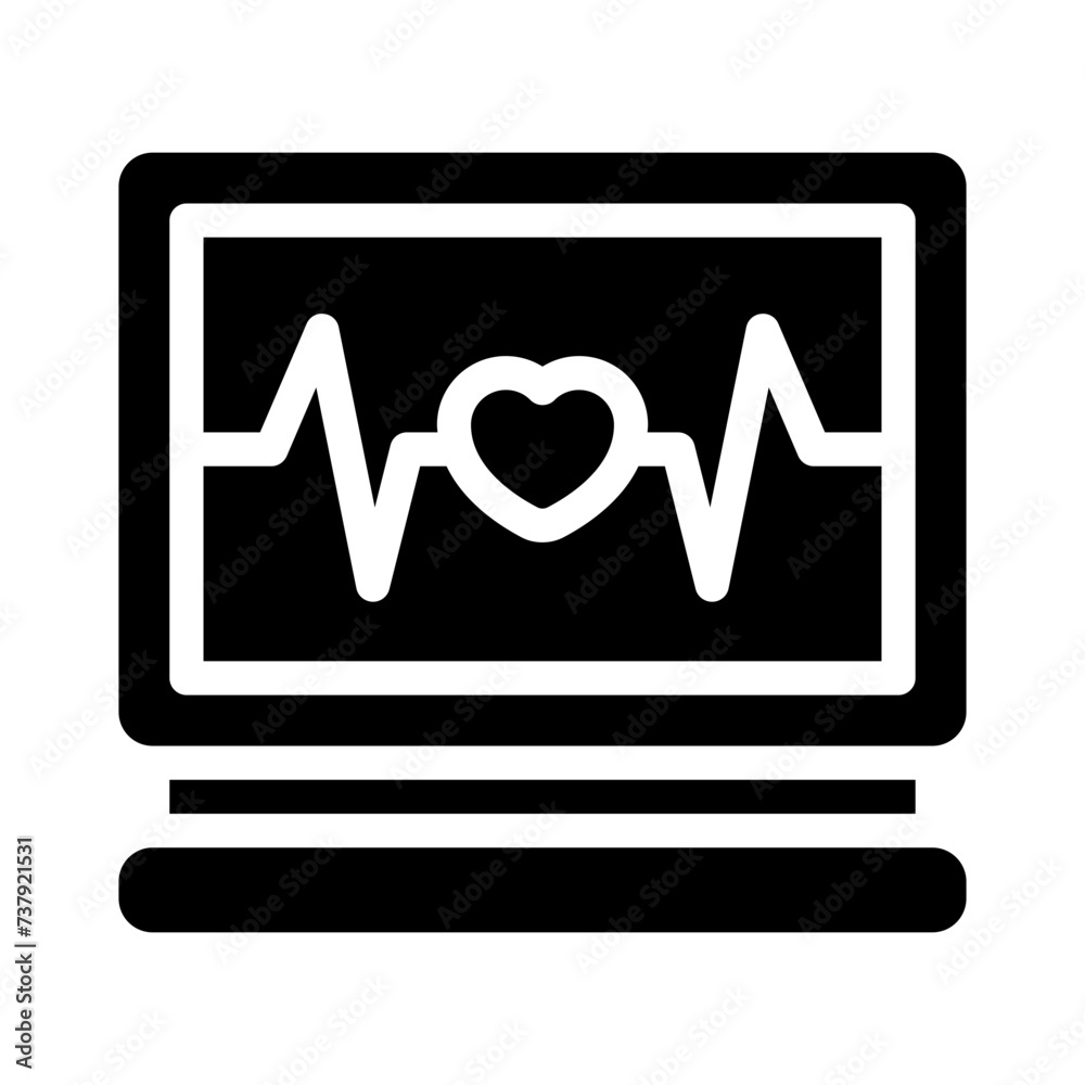 electrocardiogram glyph icon