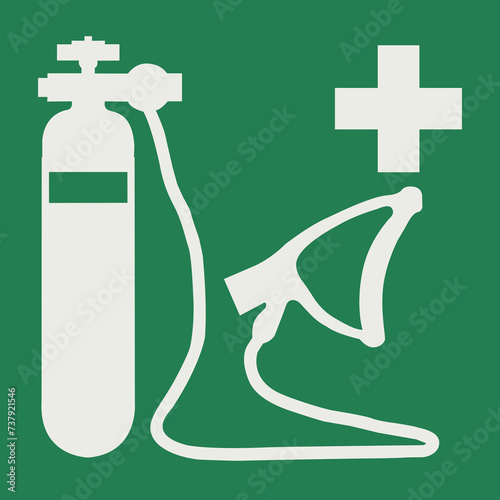 Εκτύπωση καμβά SAFETY CONDITION SIGN PICTOGRAM, OXYGEN RESUSCITATOR ISO 7010 – E028, PNG