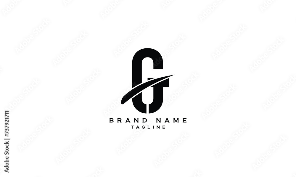 GT, TG, Abstract initial monogram letter alphabet logo design