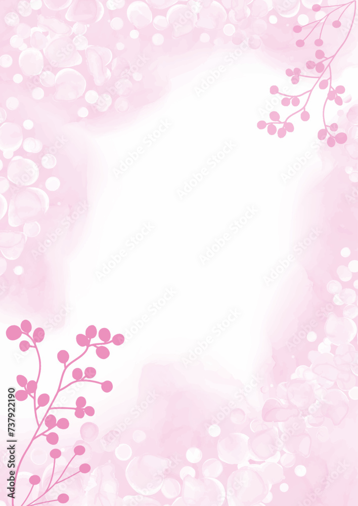 Decorative pink watercolour floral background