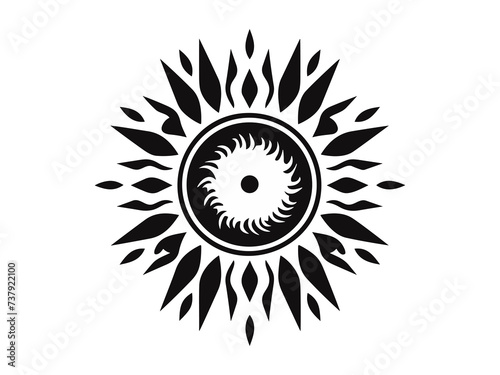 Minimalist tribal vector. Black and white color.