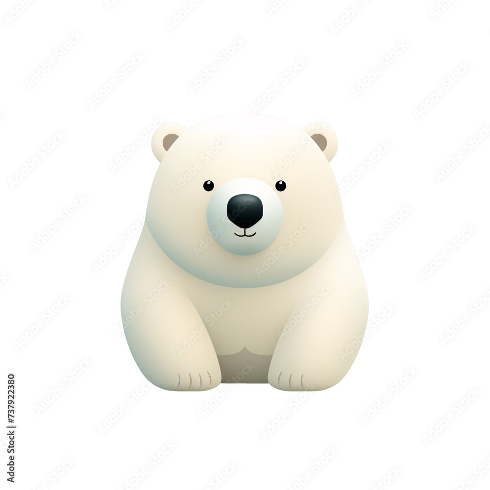 Naklejka premium a cartoon polar bear sitting