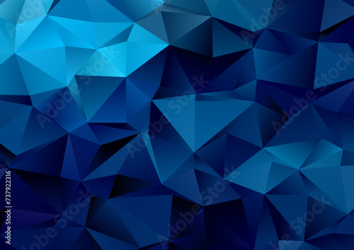 Abstract background with a blue gradient low poly design