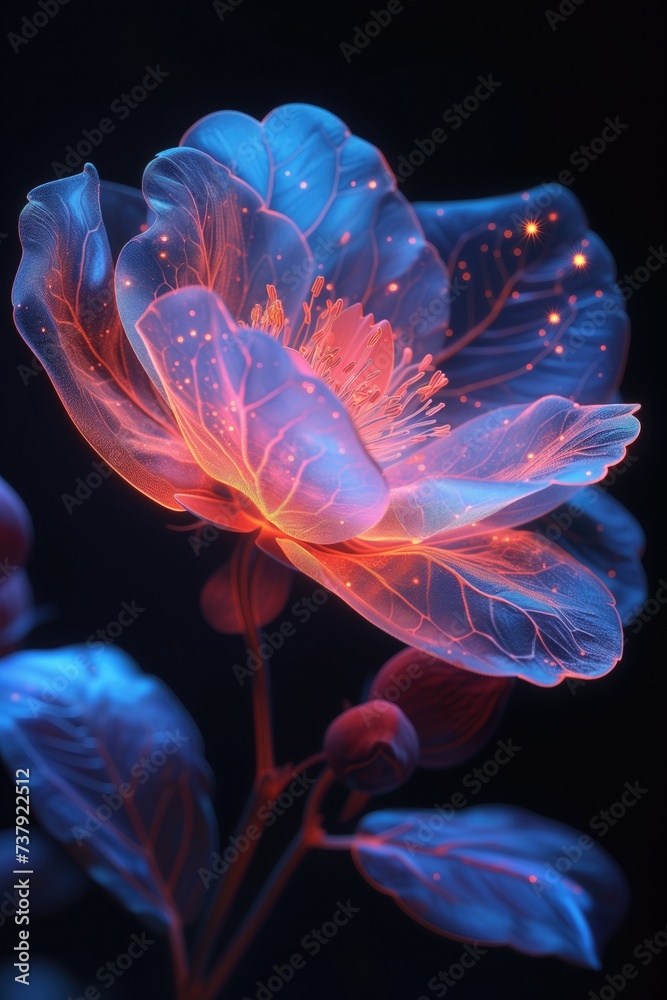 Neon flowers portraits, artists explore the intersection of nature and technology, resulting in mesmerizing visual experiences, for background
Neon flowers portraits, artists explore the intersection of nature and technology, resulting in mesmerizing visual experiences, for background