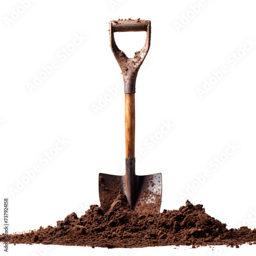 Wallpaper Mural a shovel in dirt on a white surface Torontodigital.ca