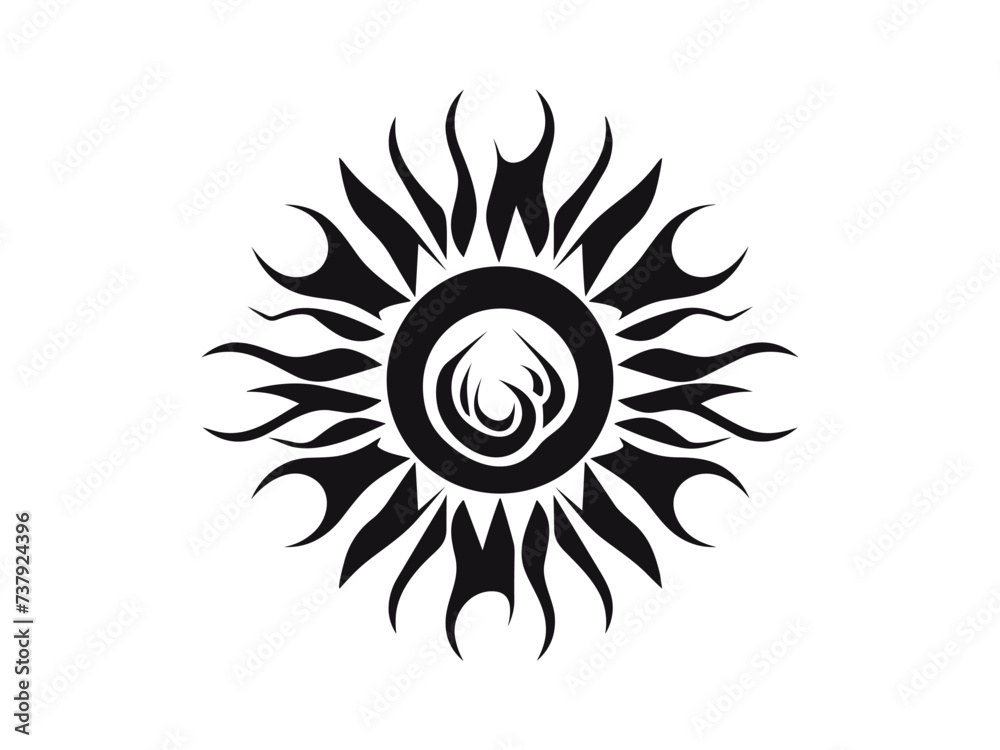 Fototapeta premium Minimalist tribal vector. Black and white color.