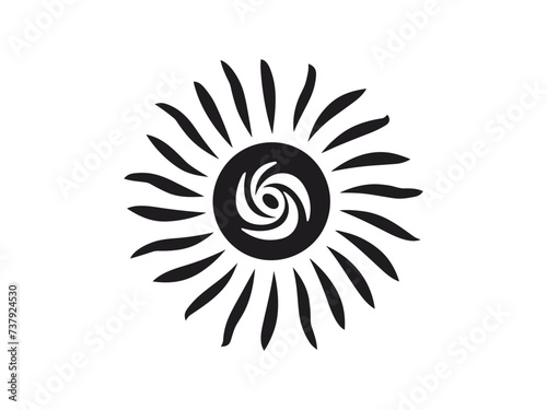 Minimalist tribal vector. Black and white color.