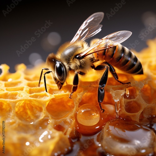 a bee on a honeycomb © Dumitru