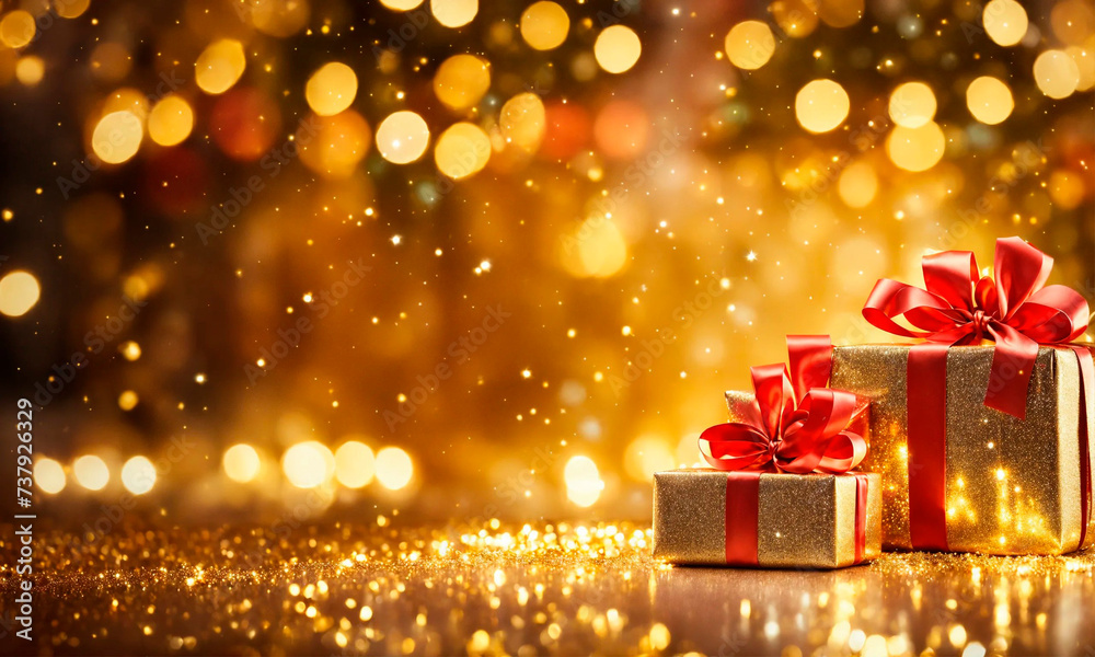 Christmas gifts on a beautiful background. Selective focus. Christmas gifts on a beautiful background. Selective focus.