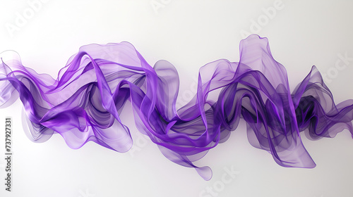 Purple fabric transparent on a white Isolated background,Design elements wave of many purple lines circle ring abstract vertical wavy stripes on white background isolated vector illustration eps 10