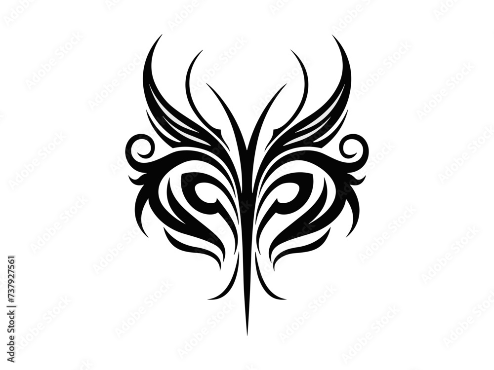 Minimalist tribal vector. Black and white color.