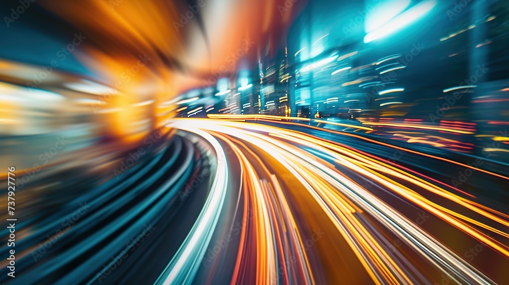 Abstract representation of speed and motion with streaks of light against a cityscape, conveying energy and dynamism. Suitable for modern designs and dynamic backgrounds Abstract representation of speed and motion with streaks of light against a cityscape, conveying energy and dynamism. Suitable for modern designs and dynamic backgrounds