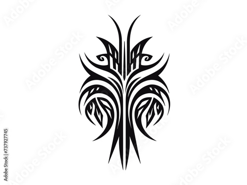 Minimalist tribal vector. Black and white color.