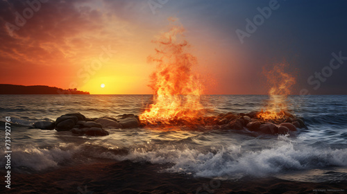 Four elements - water, earth, air, and fire - combined.