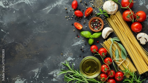 Italian Cuisine Essentials: Fresh Ingredients on Slate