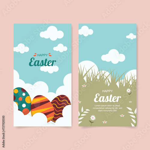 Collection of happy easter instagram stories