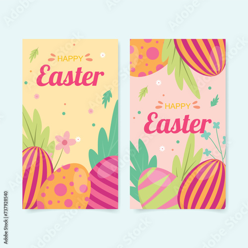 Collection of happy easter instagram stories