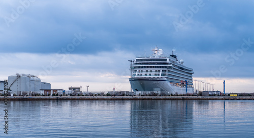 Arrival of a cruise ship in Sete, Herault, Occitanie, France