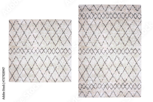 decorative rug for the interior isolated on transparent background, home decor, 3D illustration, cg render 