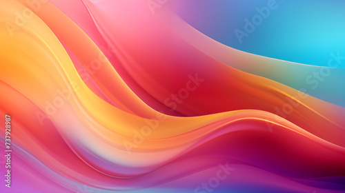 3d render  abstract background with wavy folds of Colorful silk cloth