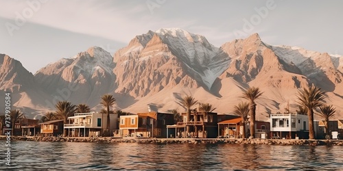 sunset in the city of Dahab, generative ai