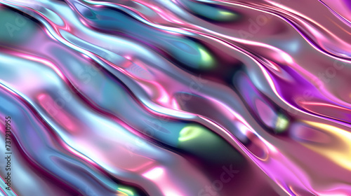 Colorful background with a pink and blue background, Abstract colorful liquid background, holographic surface, and reflection. 3d rendering