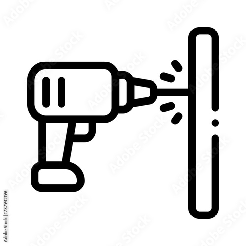drilling machine line icon