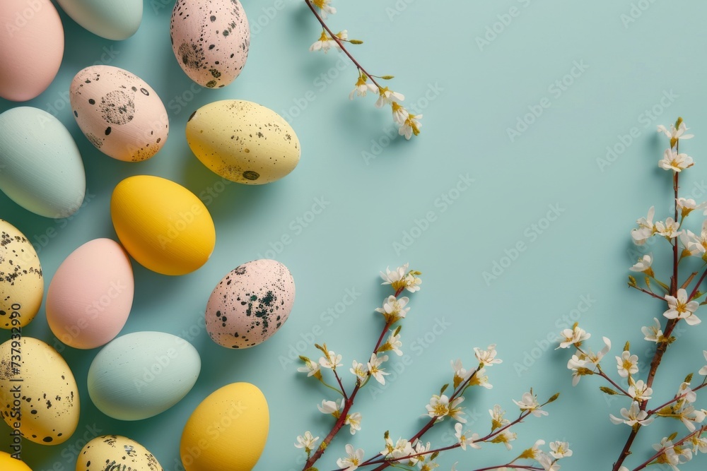 Happy Easter Eggs Basket butterflies. Bunny in Primrose flower Garden. Cute 3d hellebores easter rabbit illustration. Easter friendhip card card wallpaper easter happiness