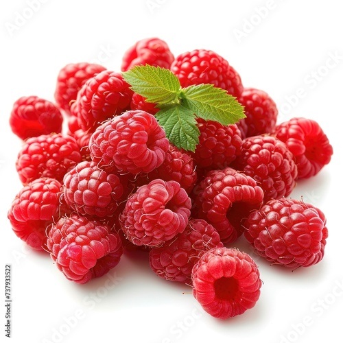 Raspberry cutout minimal isolated on white background. Fresh raspberry  closeup. Summertime concept for package  grocery product advertising. Realistic  icon  detailed.