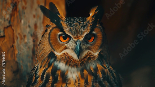 color photo capturing the hypnotic eyes of the mighty Eagle Owl © UMAR SALAM