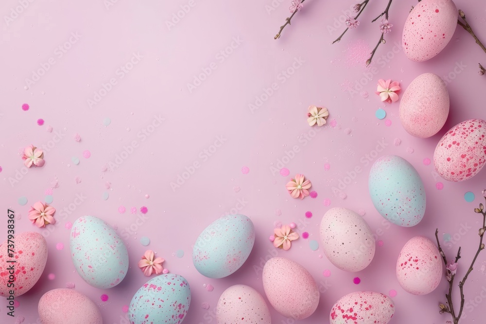 Happy Easter Eggs Basket bohemian. Bunny in satisfied flower Garden. Cute 3d enchanting easter rabbit illustration. Easter easter lawn decoration card wallpaper grass green Happy Easter Eggs Basket bohemian. Bunny in satisfied flower Garden. Cute 3d enchanting easter rabbit illustration. Easter easter lawn decoration card wallpaper grass green