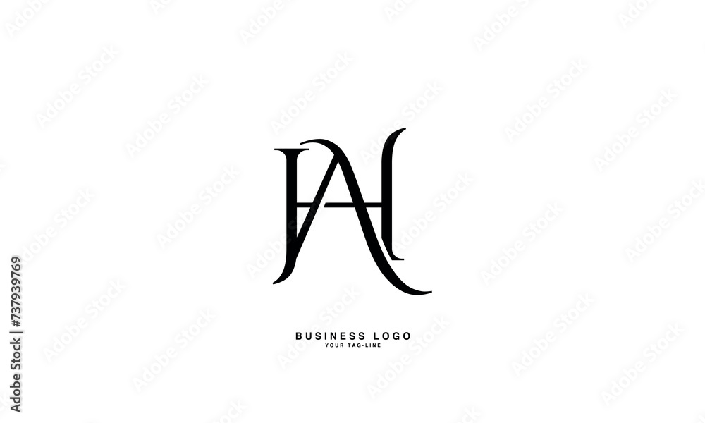 HA, AH, H, A, Abstract Letters Logo Monogram HA, AH, H, A, Abstract Letters Logo Monogram