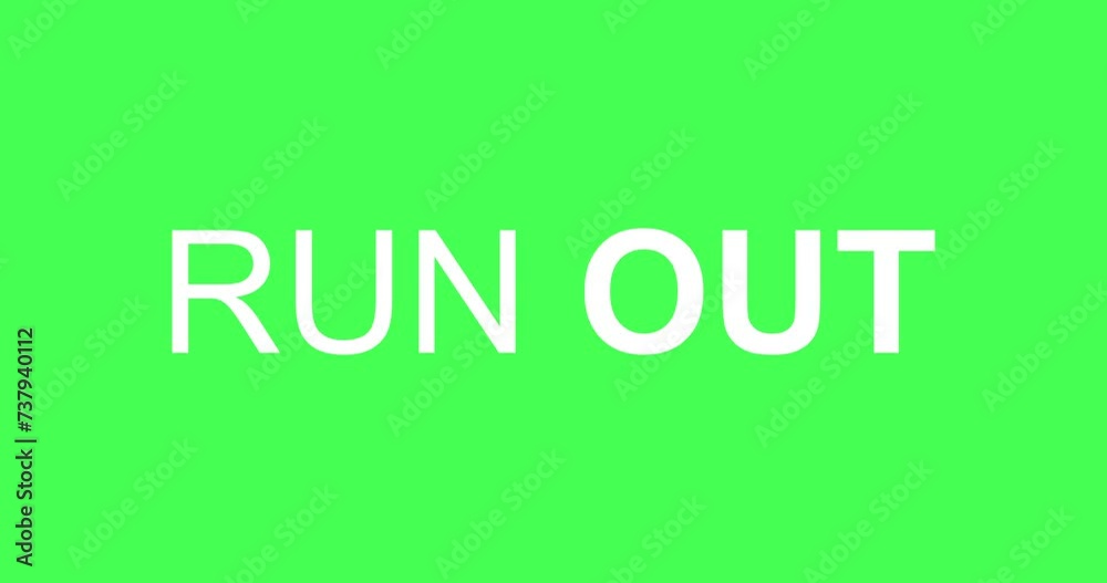 4K Cricket match lower third infographic button asset. Sports match lower third element declaring RUN OUT motion graphic. Dynamic in and out animating simple minimal infographic element in 4K.
4K Cricket match lower third infographic button asset. Sports match lower third element declaring RUN OUT motion graphic. Dynamic in and out animating simple minimal infographic element in 4K.