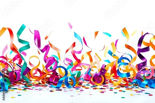 party streamers and confetti. Generative AI