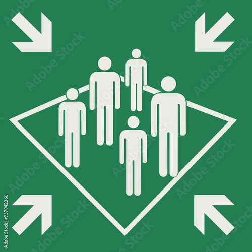 фотографія SAFETY CONDITION SIGN PICTOGRAM, SHIPBOARD ASSEMBLY STATION ISO 7010 – E032, PNG