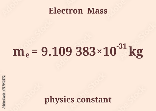 Electron Mass. Physics constant. Education. Science. Vector illustration.