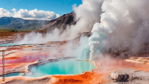 geyser in park national park photo