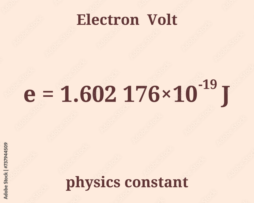 Electron Volt. Physics constant. Education. Science. Vector illustration.