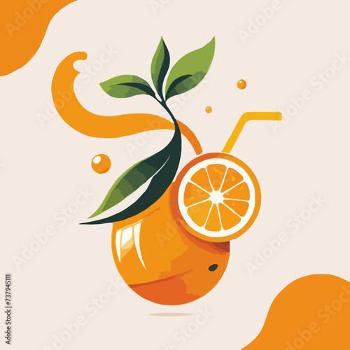 set of orange juice, orange juice illustration