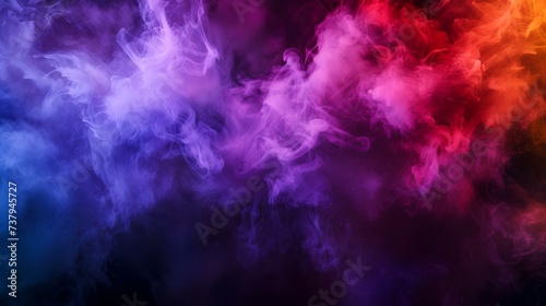 Vibrant CMYK colorful smoke explosion on dark background