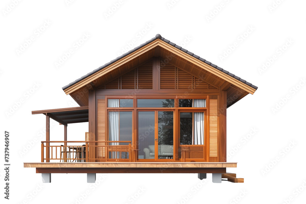 bungalow cottage isolated on transparent background