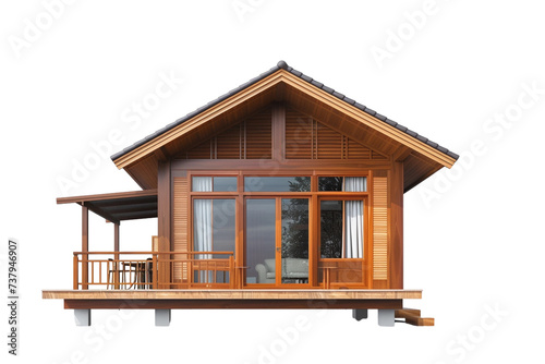 bungalow cottage isolated on transparent background