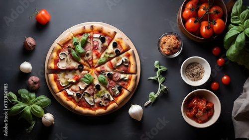 pizza,pizza with table,food in restuarant