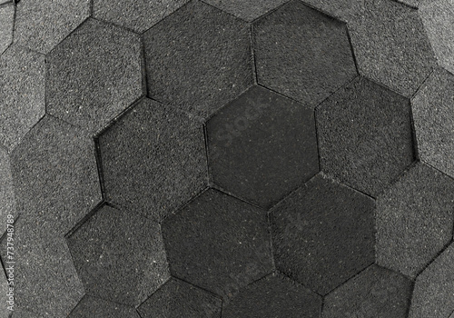 tarmac gravel hexagonal tessellated 3d mesh sphere object background 
