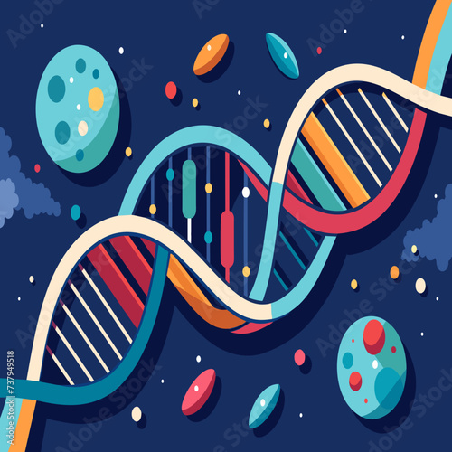 Genetic code weaving the fabric of life vektor illustation